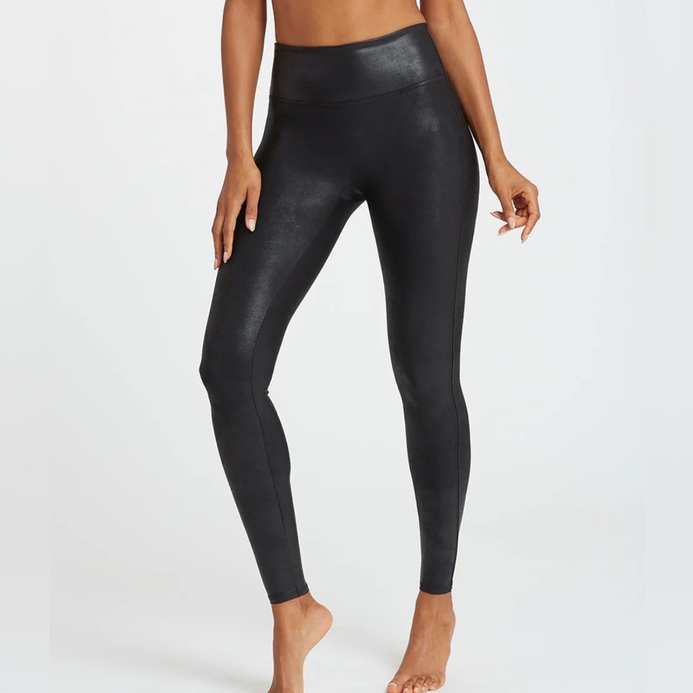 Spanx Faux Leather Leggings Petite - Black